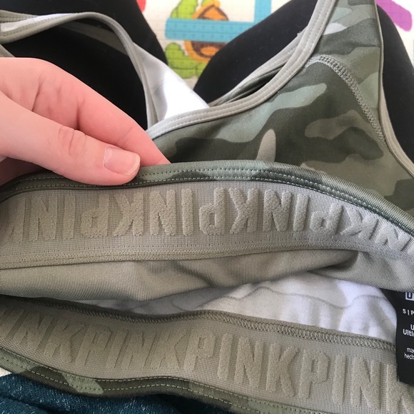 PVictoria’s Secret PINK green camo sports bra race - Picture 5 of 7